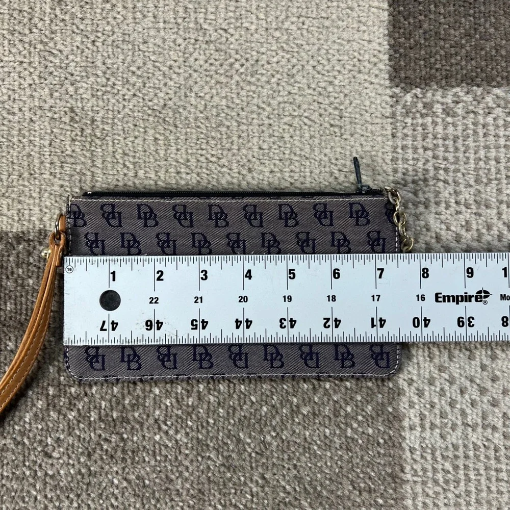 Dooney & Bourke Monogram Canvas Tote Bag and Matching Wristlet Blue Tan